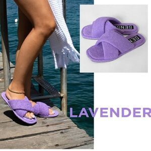 SENSO Inka IV Lavender Terry Towel Slides Sz 8